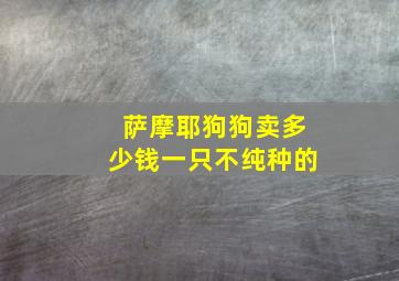 萨摩耶狗狗卖多少钱一只不纯种的