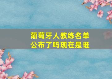 葡萄牙人教练名单公布了吗现在是谁