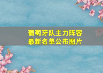 葡萄牙队主力阵容最新名单公布图片