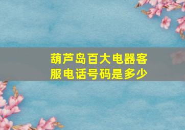 葫芦岛百大电器客服电话号码是多少