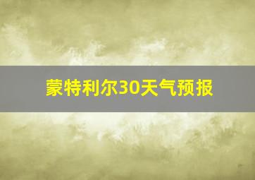 蒙特利尔30天气预报