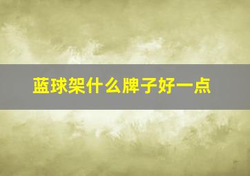 蓝球架什么牌子好一点