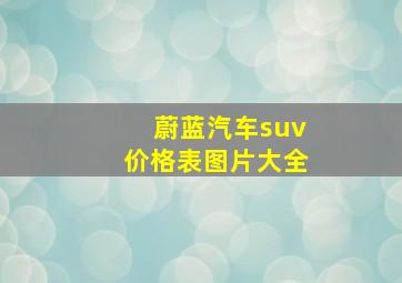 蔚蓝汽车suv价格表图片大全