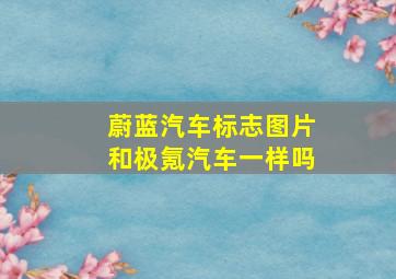 蔚蓝汽车标志图片和极氪汽车一样吗