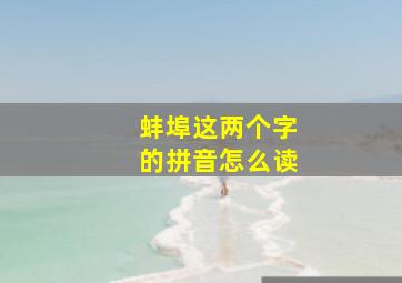 蚌埠这两个字的拼音怎么读