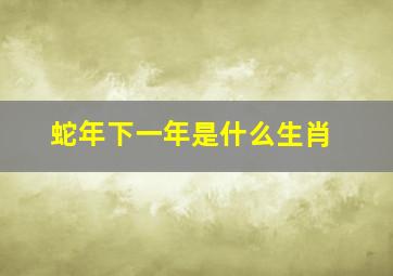 蛇年下一年是什么生肖