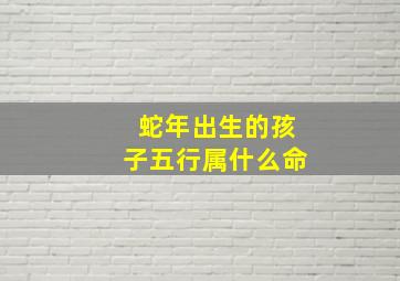 蛇年出生的孩子五行属什么命