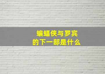 蝙蝠侠与罗宾的下一部是什么