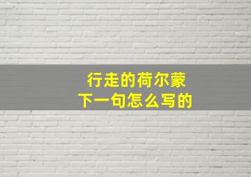 行走的荷尔蒙下一句怎么写的