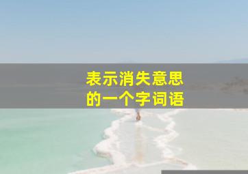 表示消失意思的一个字词语