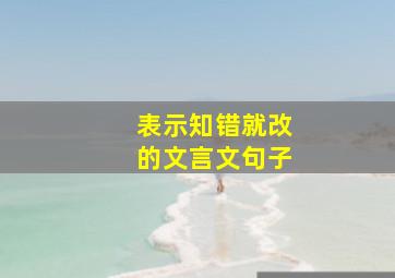 表示知错就改的文言文句子