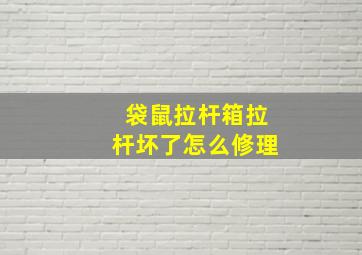 袋鼠拉杆箱拉杆坏了怎么修理