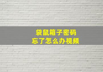 袋鼠箱子密码忘了怎么办视频