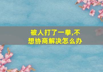 被人打了一拳,不想协商解决怎么办