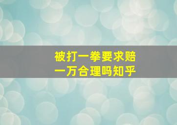 被打一拳要求赔一万合理吗知乎