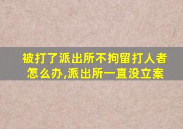 被打了派出所不拘留打人者怎么办,派出所一直没立案