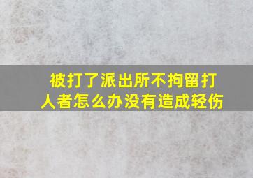 被打了派出所不拘留打人者怎么办没有造成轻伤