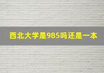 西北大学是985吗还是一本