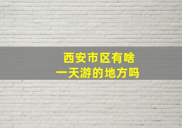 西安市区有啥一天游的地方吗