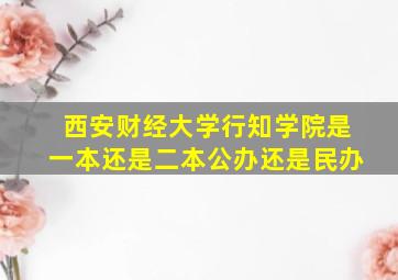 西安财经大学行知学院是一本还是二本公办还是民办