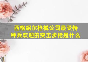 西格绍尔枪械公司最受特种兵欢迎的突击步枪是什么