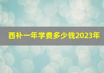 西补一年学费多少钱2023年