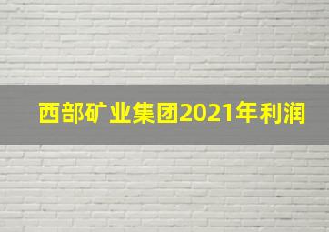 西部矿业集团2021年利润