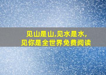 见山是山,见水是水,见你是全世界免费阅读