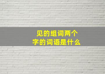 见的组词两个字的词语是什么