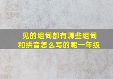 见的组词都有哪些组词和拼音怎么写的呢一年级