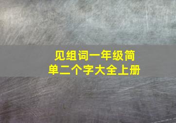 见组词一年级简单二个字大全上册