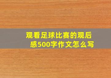 观看足球比赛的观后感500字作文怎么写