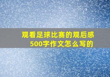 观看足球比赛的观后感500字作文怎么写的