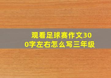 观看足球赛作文300字左右怎么写三年级