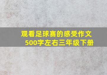 观看足球赛的感受作文500字左右三年级下册