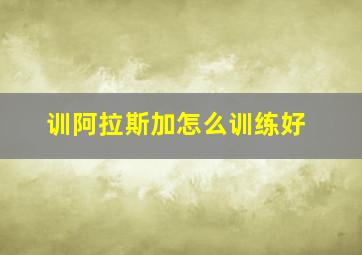 训阿拉斯加怎么训练好