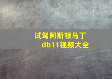 试驾阿斯顿马丁db11视频大全