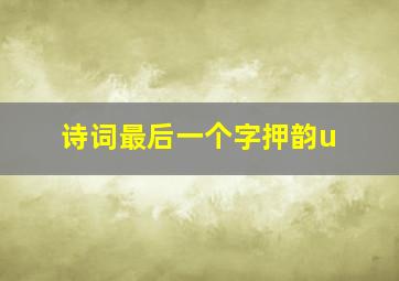 诗词最后一个字押韵u