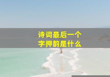 诗词最后一个字押韵是什么