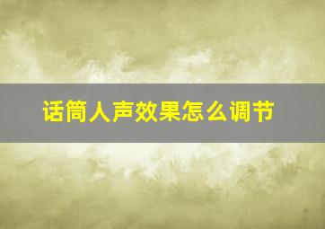 话筒人声效果怎么调节