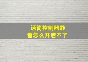 话筒控制器静音怎么开启不了