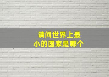 请问世界上最小的国家是哪个