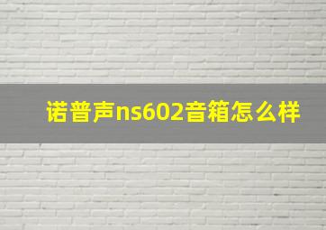 诺普声ns602音箱怎么样