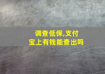 调查低保,支付宝上有钱能查出吗