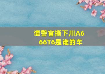 谭警官撕下川A666T6是谁的车