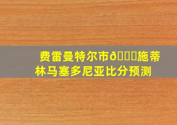 费雷曼特尔市🆚施蒂林马塞多尼亚比分预测