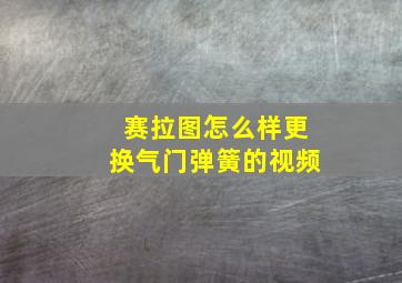 赛拉图怎么样更换气门弹簧的视频