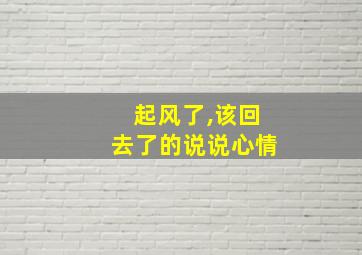 起风了,该回去了的说说心情