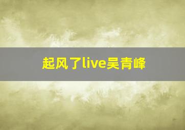 起风了live吴青峰