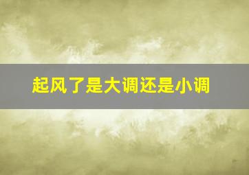 起风了是大调还是小调